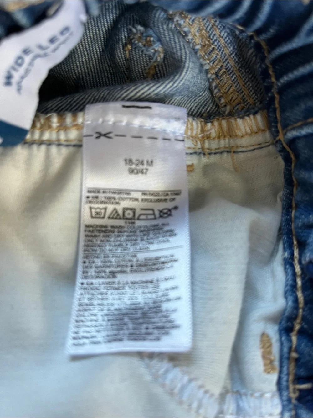 Old Navy Blue Jeans with White Floral Embroidery